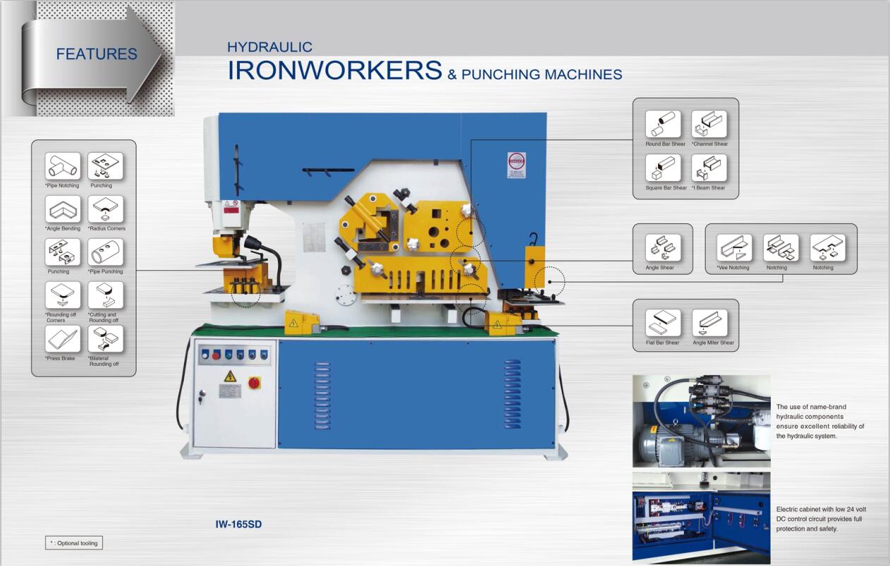 Kovový hydraulický IronWorker stroj na dierovanie a strihanie
